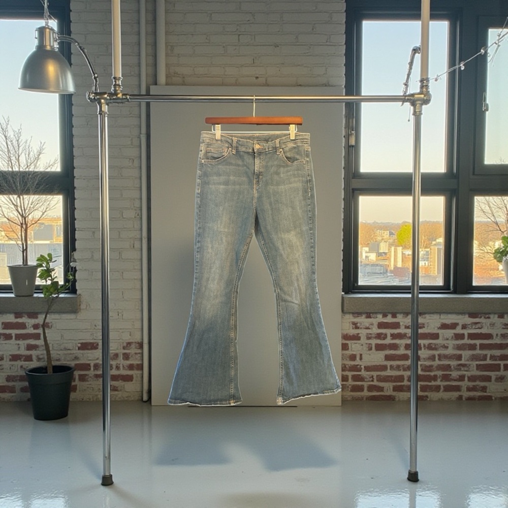 Topshop Light Blue Flare Jeans